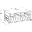 Pemberly Row Contemporary Wood Cocktail Table in Smokey Gray Finish