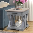 Pemberly Row Contemporary Wood End Table in Dove Gray Finish