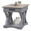 Pemberly Row Contemporary Wood End Table in Dove Gray Finish