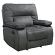 Pemberly Row Contemporary Polyester Manual Glider Recliner in Gray