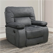 Pemberly Row Contemporary Polyester Manual Glider Recliner in Gray