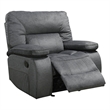 Pemberly Row Contemporary Polyester Manual Glider Recliner in Gray