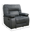 Pemberly Row Contemporary Polyester Manual Glider Recliner in Gray
