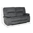 Pemberly Row Transitional Polyester Manual Loveseat in Gray Finish