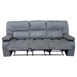 Pemberly Row Contemporary Polyester Manual Triple Reclining Sofa in Gray