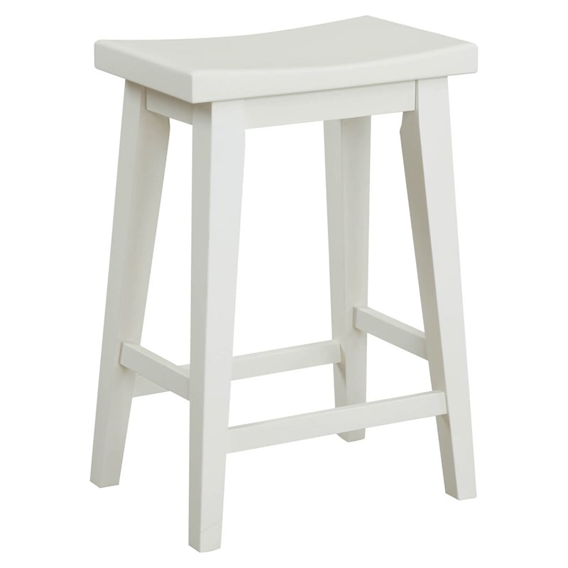 Pemberly Row Contemporary Engineered Wood Counter Stool in Off White