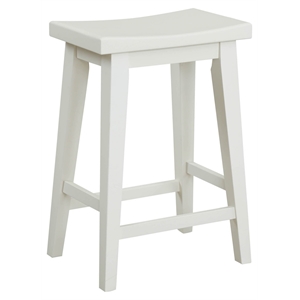 Pemberly Row Contemporary Engineered Wood Counter Stool in Off White