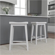 Pemberly Row Contemporary Engineered Wood Counter Stool in Off White