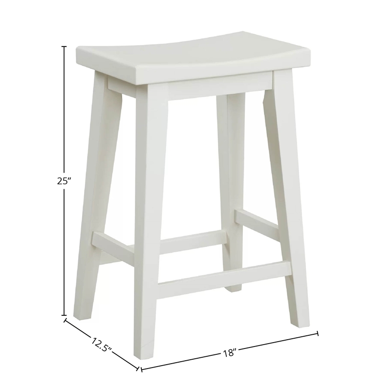 Pemberly Row Contemporary Engineered Wood Counter Stool in Off White