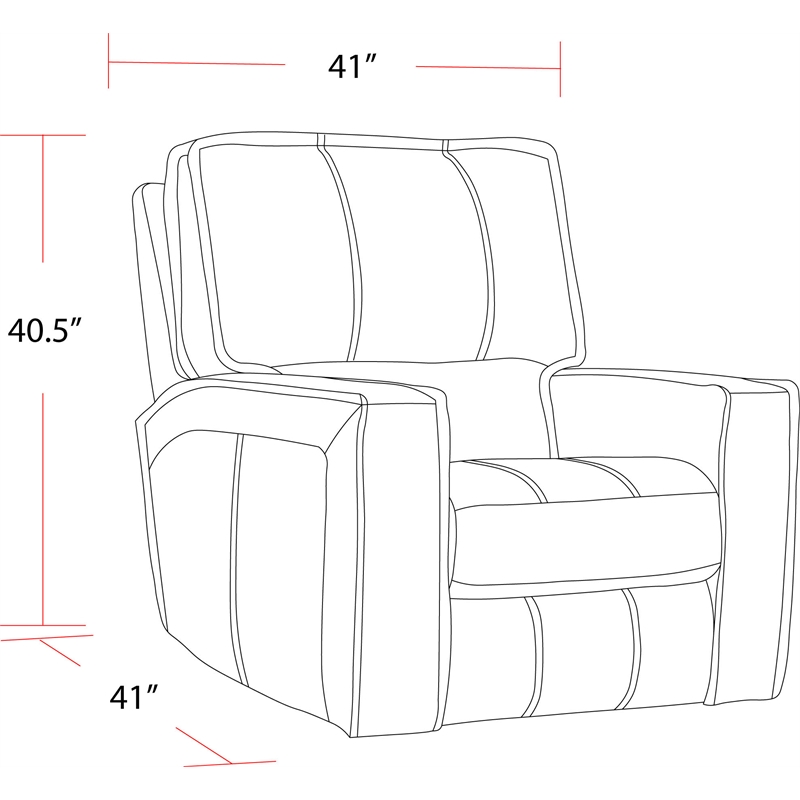 Pemberly Row Contemporary Leather Power Recliner in Saddle Brown
