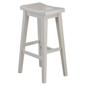 Pemberly Row Contemporary Dining 30&quotH Wood Bar Stool in White