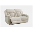 Pemberly Row Contemporary Fabric Power Loveseat in Fossil Beige