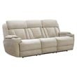 Pemberly Row Contemporary Fabric Power Console Sofa in Fossil Beige