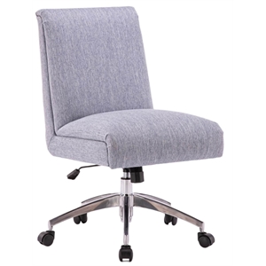 Pemberly Row Contemporary Fabric Desk Chair with Casters in Blue