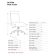 Pemberly Row Contemporary Fabric Desk Chair with Casters in Blue