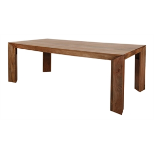 Pemberly Row Contemporary 86&quot Rectangular Wood Dining Table in Brown