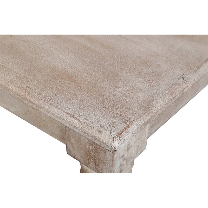 Pemberly Row Contemporary Rectangular Wood Dining Table in Off White