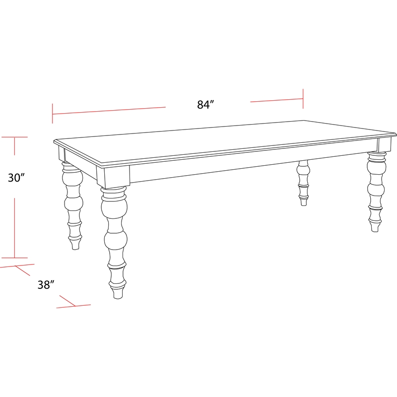 Pemberly Row Contemporary Rectangular Wood Dining Table in Off White