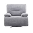 Pemberly Row Contemporary Fabric Power Zero Gravity Recliner in Gray