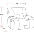 Pemberly Row Contemporary Fabric Power Zero Gravity Recliner in Gray