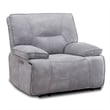 Pemberly Row Contemporary Fabric Power Zero Gravity Recliner in Gray