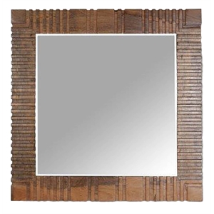 Pemberly Row Modern / Contemporary 42x42&quot Wood Wall Mirrorin Brown