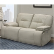 Pemberly Row Contemporary Fabric Power Loveseat in Oyster Fossil Beige