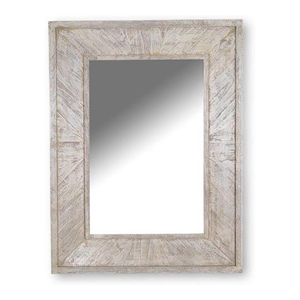 Pemberly Row Modern / Contemporary Wood Wall Mirror in Fossil Finish