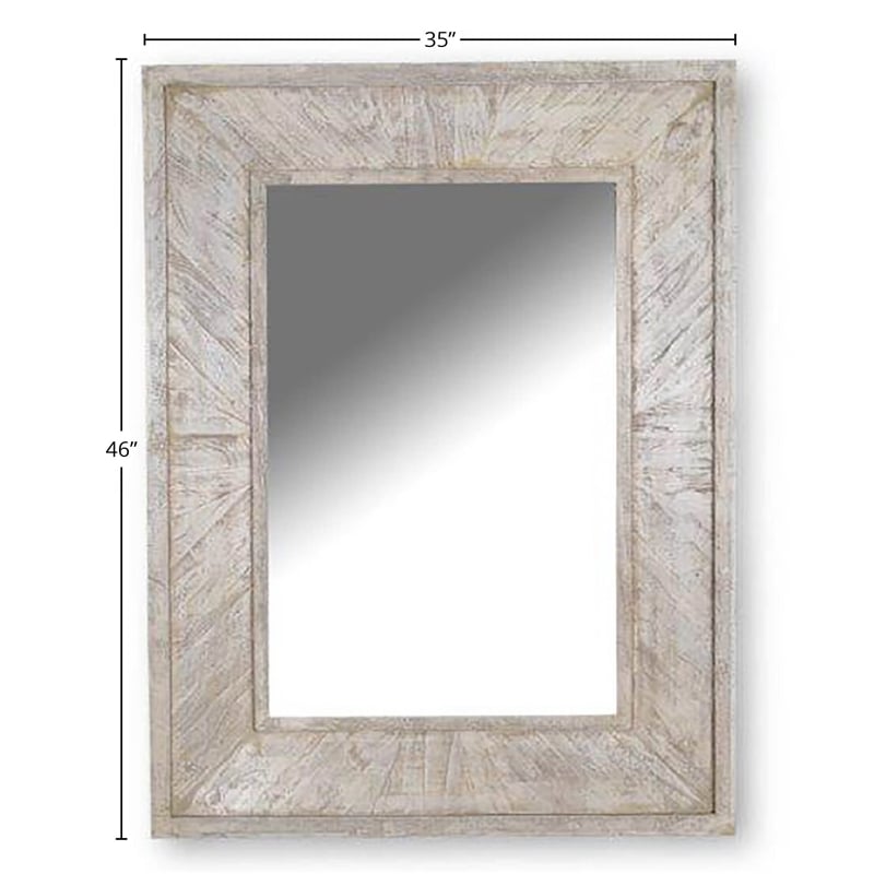 Pemberly Row Modern / Contemporary Wood Wall Mirror in Fossil Finish