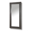 Pemberly Row Modern Transitional Wood Floor Mirror in Gray Finish