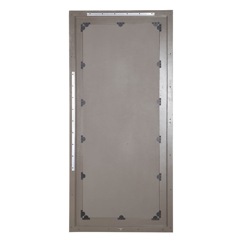 Pemberly Row Modern Transitional Wood Floor Mirror in Gray Finish