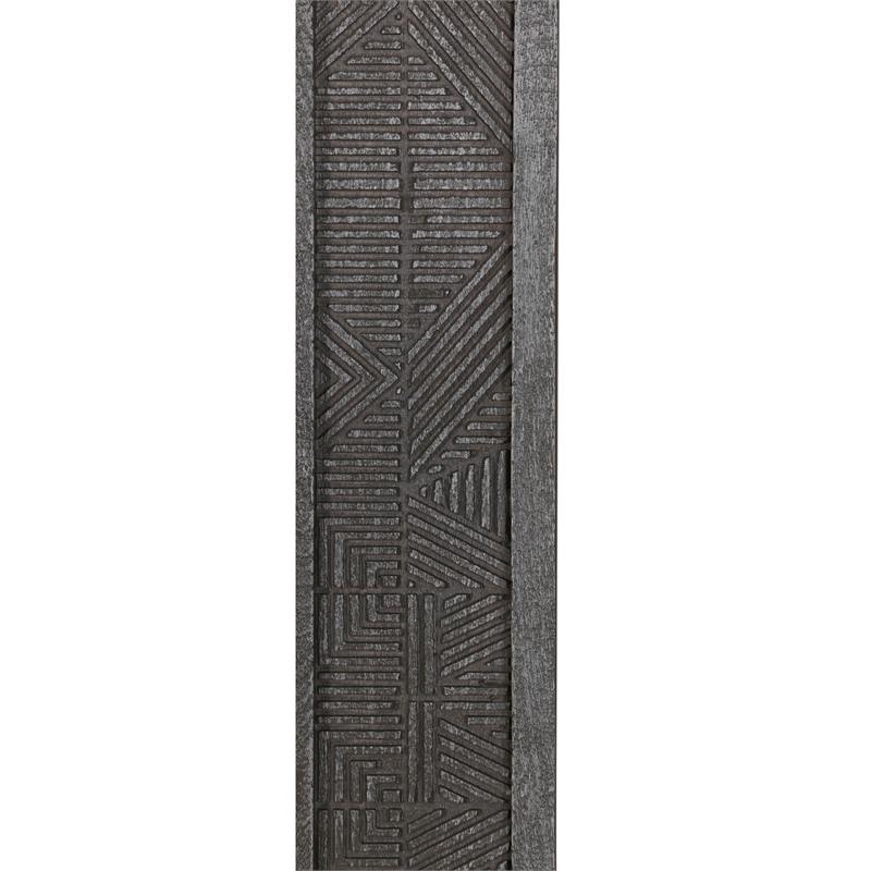 Pemberly Row Modern Transitional Wood Floor Mirror in Gray Finish