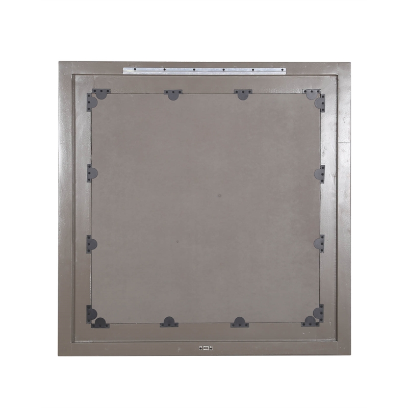 Pemberly Row Modern Transitional Wood Wall Mirror in Gray Finish
