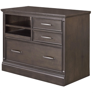 Pemberly Row Modern Farmhouse Wood Functional File in Brown Finish