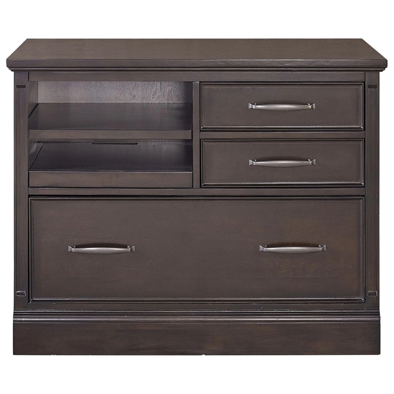 Pemberly Row Modern Farmhouse Wood Functional File in Brown Finish