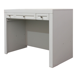 Pemberly Row Contemporary 40&quotW Wood Library Desk in White Finish