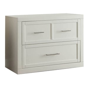 Pemberly Row Contemporary 40&quotW Wood Lateral File in White Finish