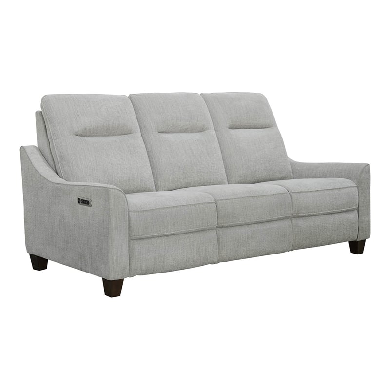 Pemberly Row Contemporary Gray Fabric Power Reclining Cordless Sofa