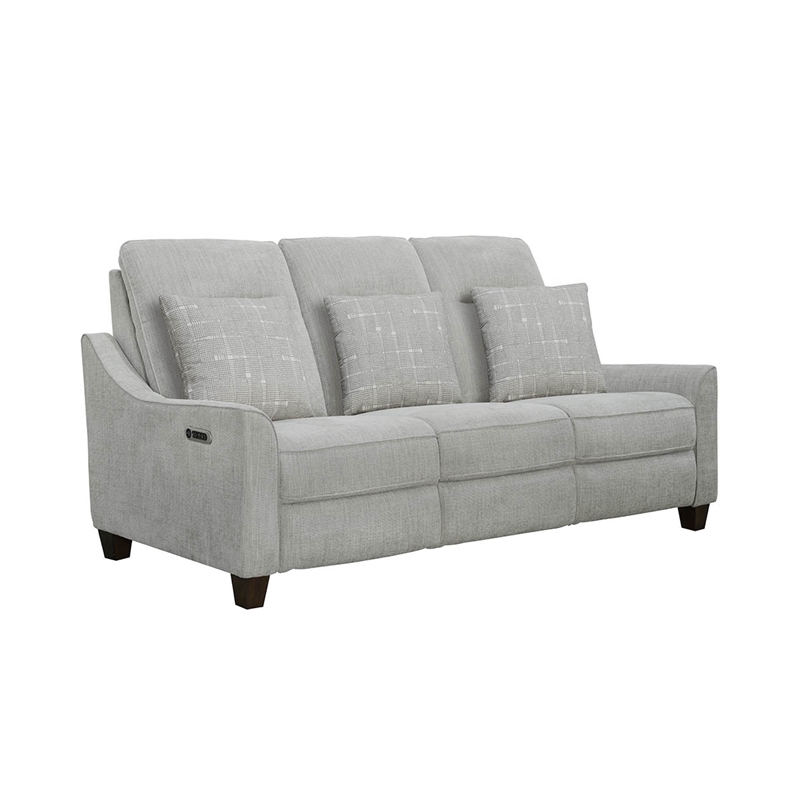 Pemberly Row Contemporary Gray Fabric Power Reclining Cordless Sofa