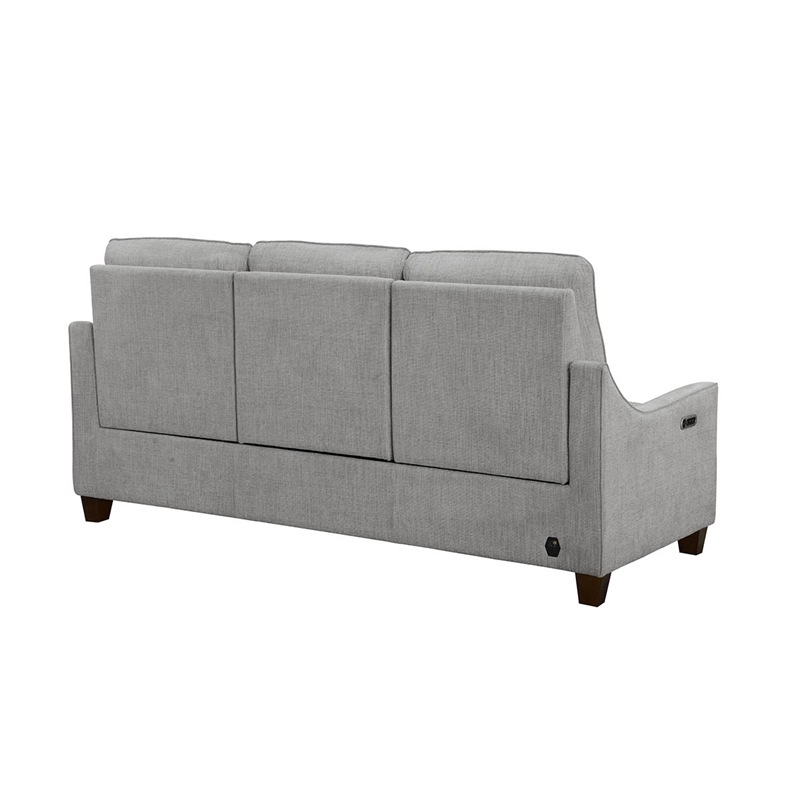 Pemberly Row Contemporary Gray Fabric Power Reclining Cordless Sofa