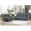 Pemberly Row Contemporary Leather Power Cordless Loveseat in Azure Blue