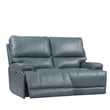 Pemberly Row Contemporary Leather Power Cordless Loveseat in Azure Blue