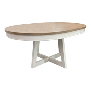 Pemberly Row Contemporary Wood Dining 48&quot Round Dining Table in White