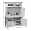 Pemberly Row Contemporary Wood Workstation with LED Light in White