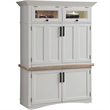 Pemberly Row Contemporary Wood Workstation with LED Light in White