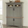 Pemberly Row Contemporary Wood Workstation with LED Light in Gray