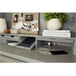 Pemberly Row Contemporary Wood Workstation with LED Light in Gray