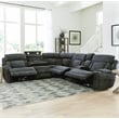 Pemberly Row Contemporary Fabric Reclining Sectional in Charcoal