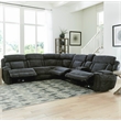 Pemberly Row Contemporary Fabric Reclining Sectional in Charcoal