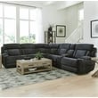 Pemberly Row Contemporary Fabric Reclining Sectional in Charcoal